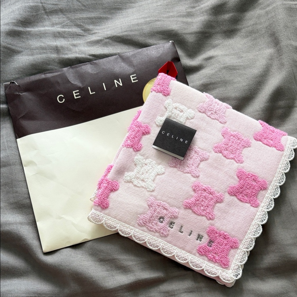 Celine Pink and White Star Pattern Towel